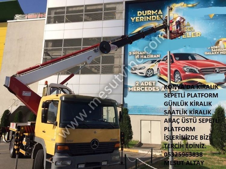 Konya'da Günlük Haftalık Aylık Saatlik Kiralık Sepetli Platform Araç Üstü Sepetli Platform